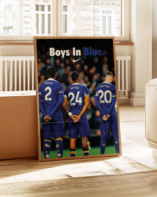 Axel Disasi, Reece James and Coler Palmer Poster Print