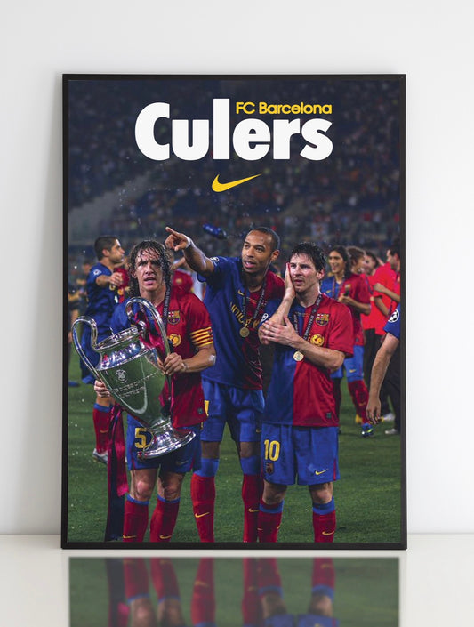 Messi, Thierry Henry And Puyol Poster Print